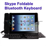 Bluetooth Skype folde Tastatur med telefon til iPad 2/3 (Engelsk)